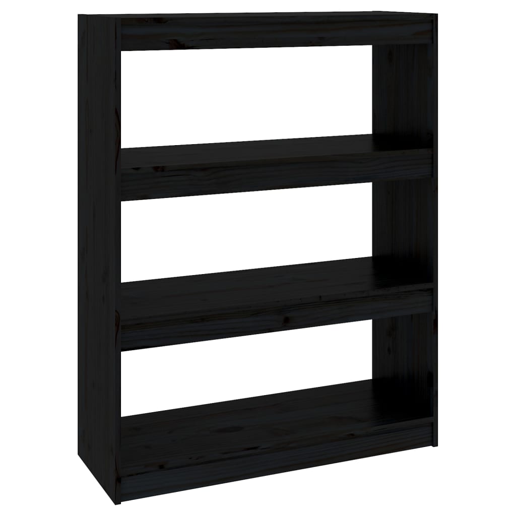 Bibliothèque/Séparateur de pièce Noir 80x30x103,5 cm Pin massif - XIOS