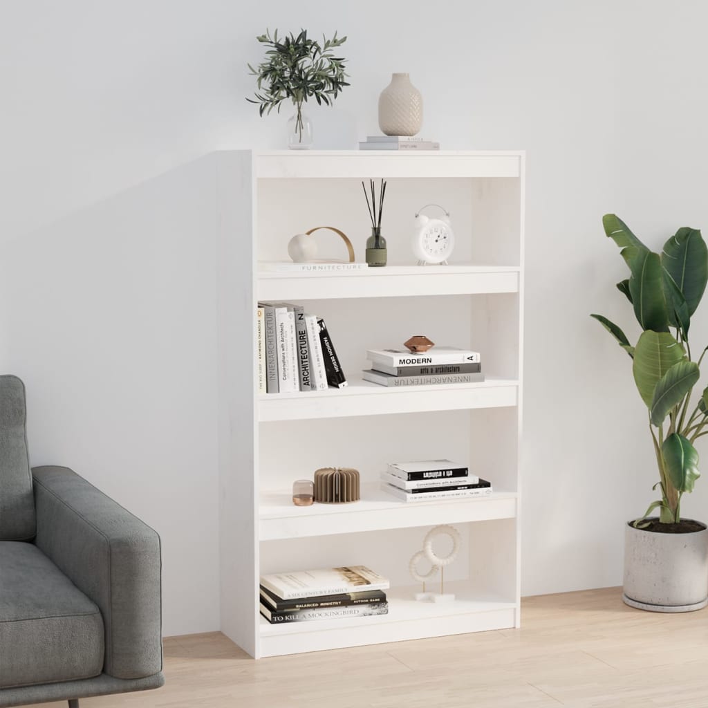 Bibliothèque/Séparateur de pièce Blanc 80x30x135,5cm Pin massif - XIOS