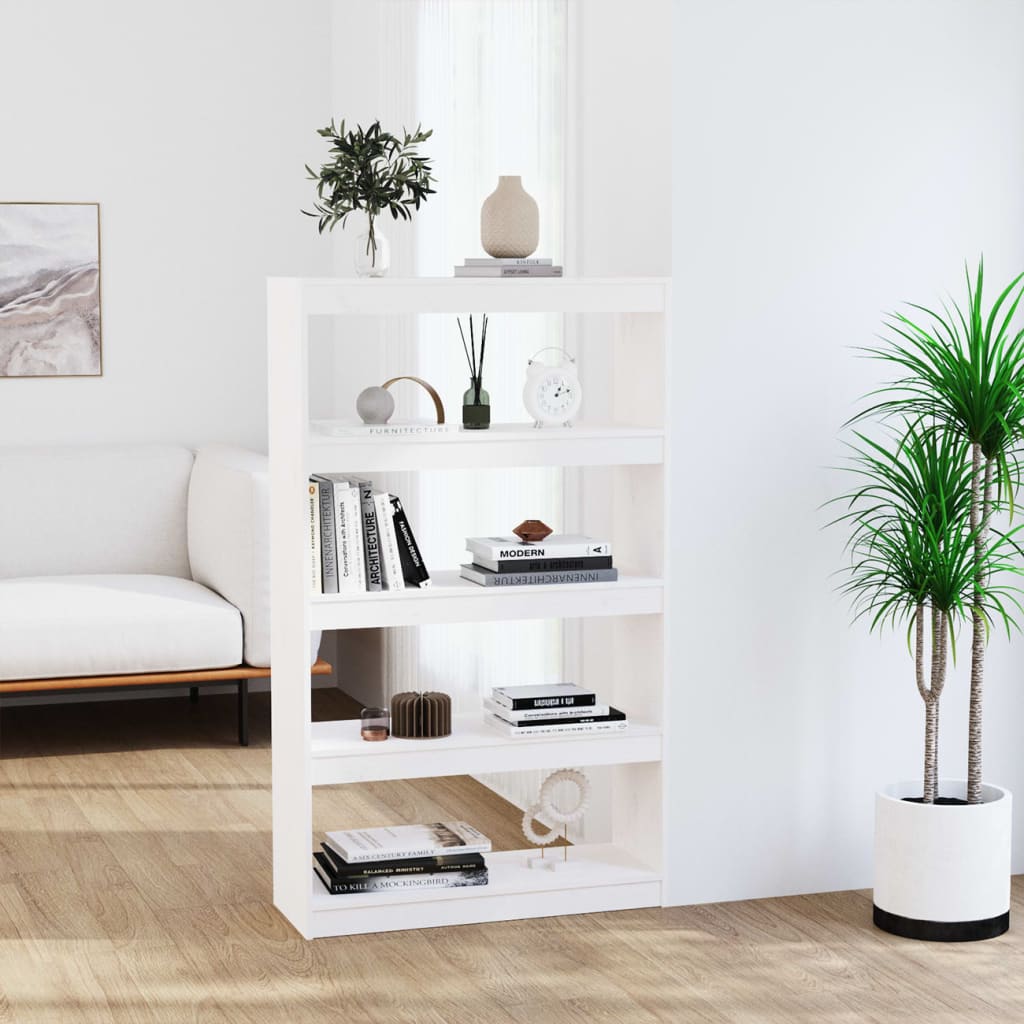 Bibliothèque/Séparateur de pièce Blanc 80x30x135,5cm Pin massif - XIOS