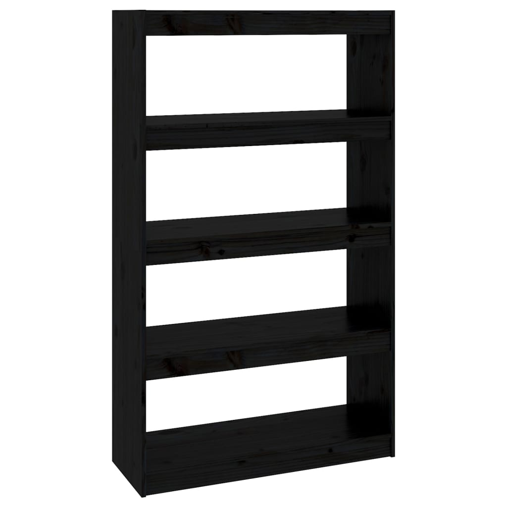 Bibliothèque/Séparateur de pièce Noir 80x30x135,5 cm Pin massif - XIOS