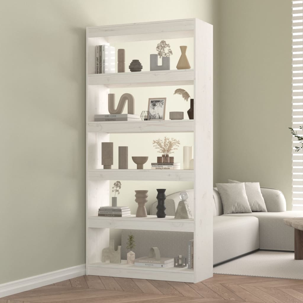Bibliothèque/Séparateur de pièce Blanc 80x30x167,4cm Pin massif - XIOS