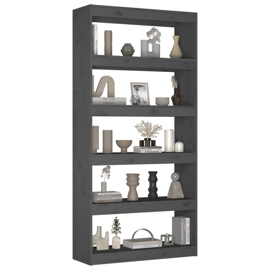 Bibliothèque/Séparateur de pièce Gris 80x30x167,4 cm Pin massif - XIOS