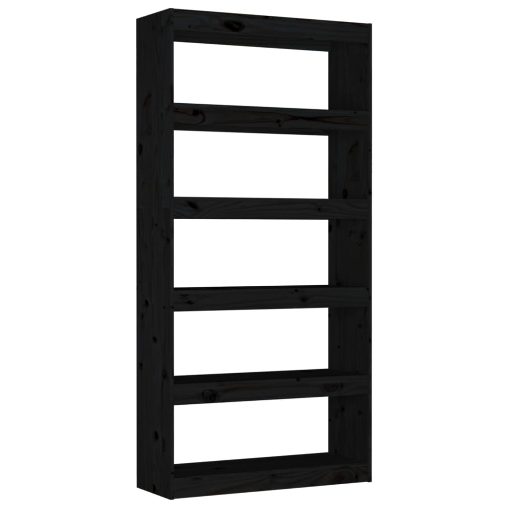 Bibliothèque/Séparateur de pièce Noir 80x30x167,4 cm Pin massif - XIOS