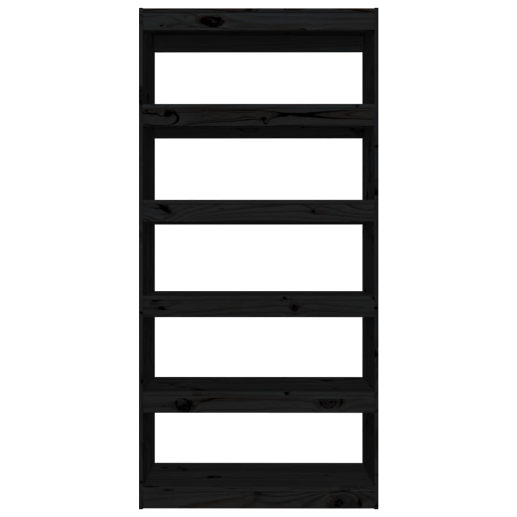 Bibliothèque/Séparateur de pièce Noir 80x30x167,4 cm Pin massif - XIOS