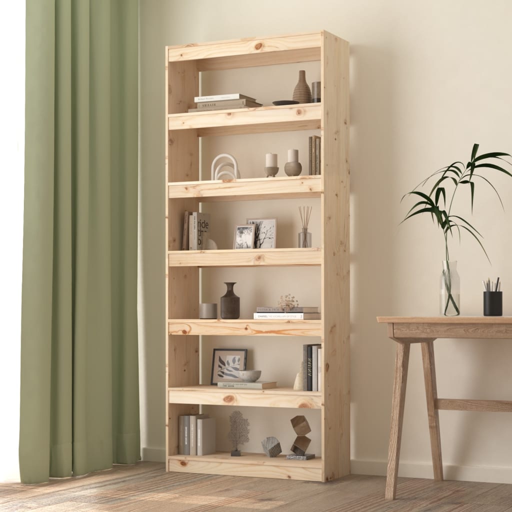 Bibliothèque/Séparateur de pièce 80x30x199,5 cm pin massif - XIOS