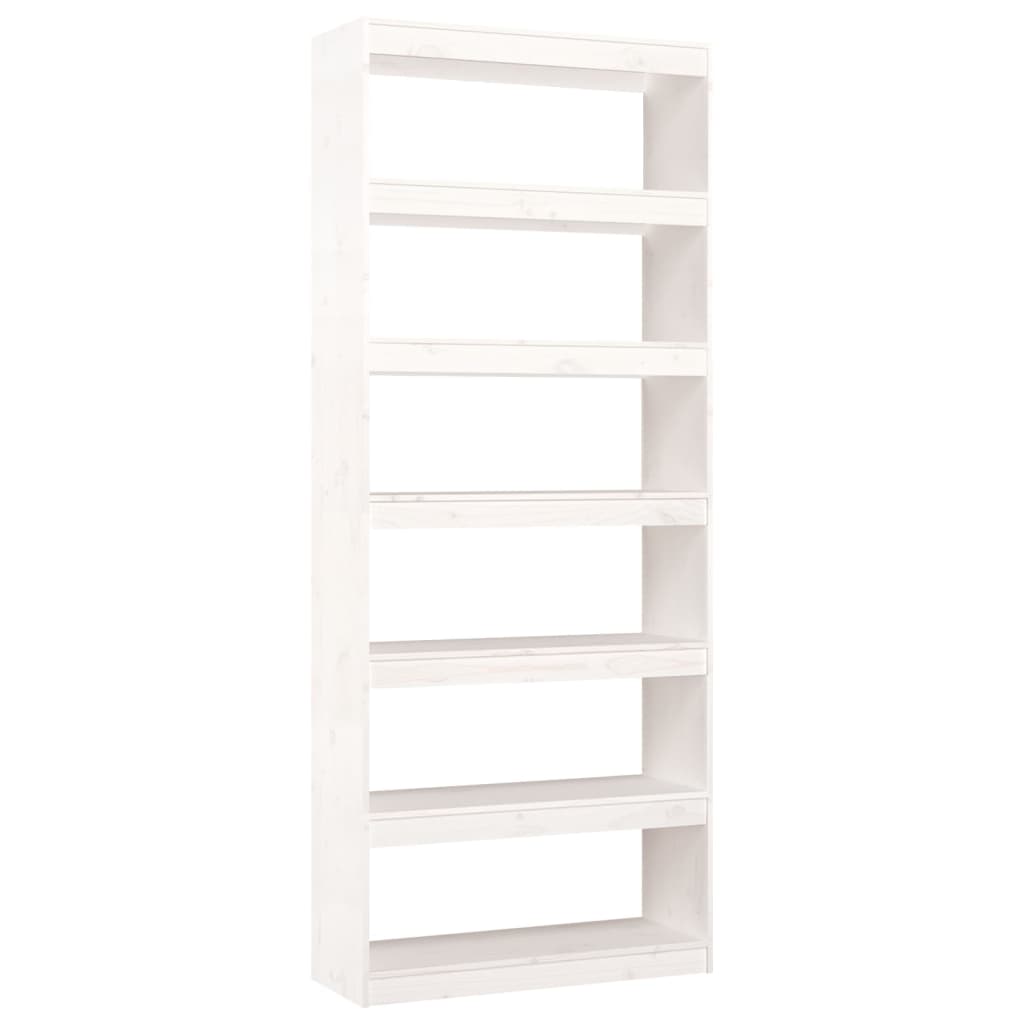 Bibliothèque/Séparateur de pièce Blanc 80x30x199,5cm Pin massif - XIOS