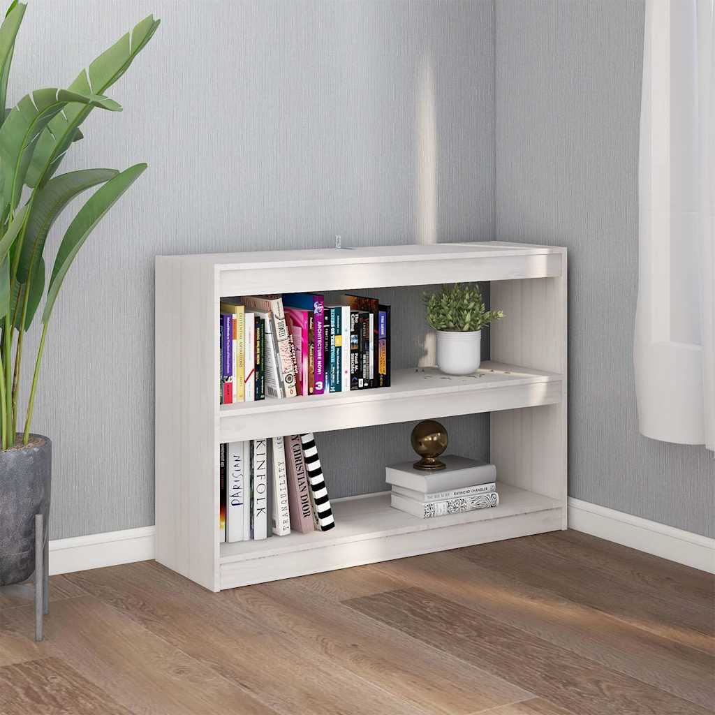 Bibliothèque/Séparateur de pièce Blanc 100x30x71,5cm Pin massif - XIOS