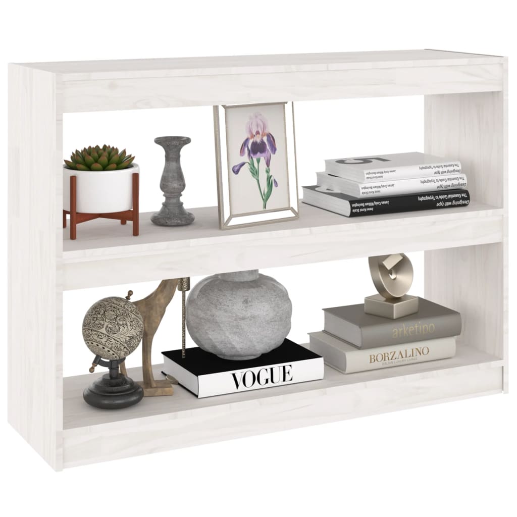 Bibliothèque/Séparateur de pièce Blanc 100x30x71,5cm Pin massif - XIOS
