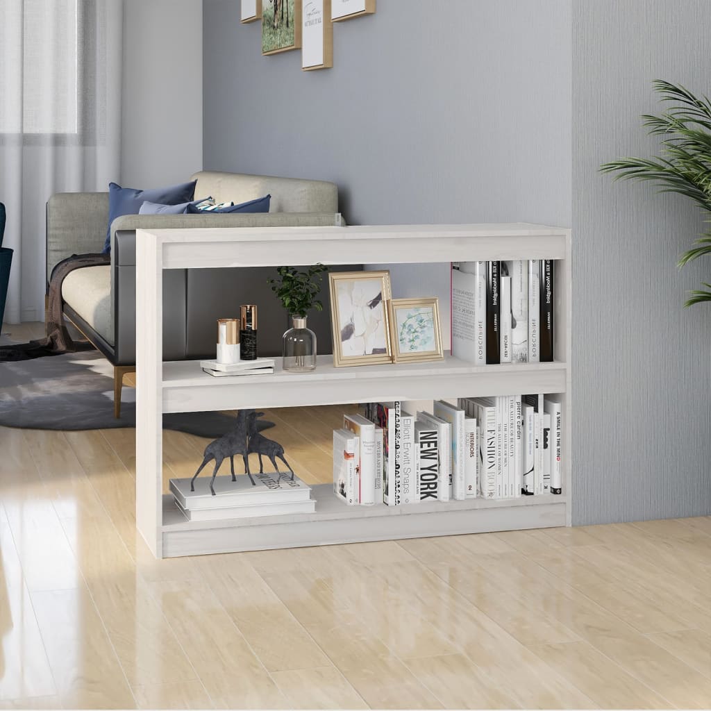 Bibliothèque/Séparateur de pièce Blanc 100x30x71,5cm Pin massif - XIOS