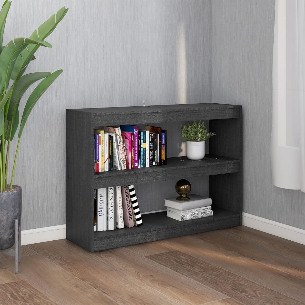 Bibliothèque/Séparateur de pièce Gris 100x30x71,5 cm Pin massif - XIOS