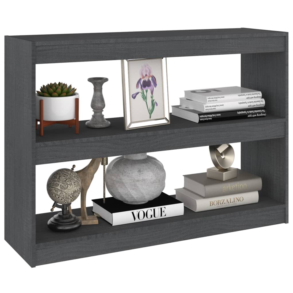 Bibliothèque/Séparateur de pièce Gris 100x30x71,5 cm Pin massif - XIOS