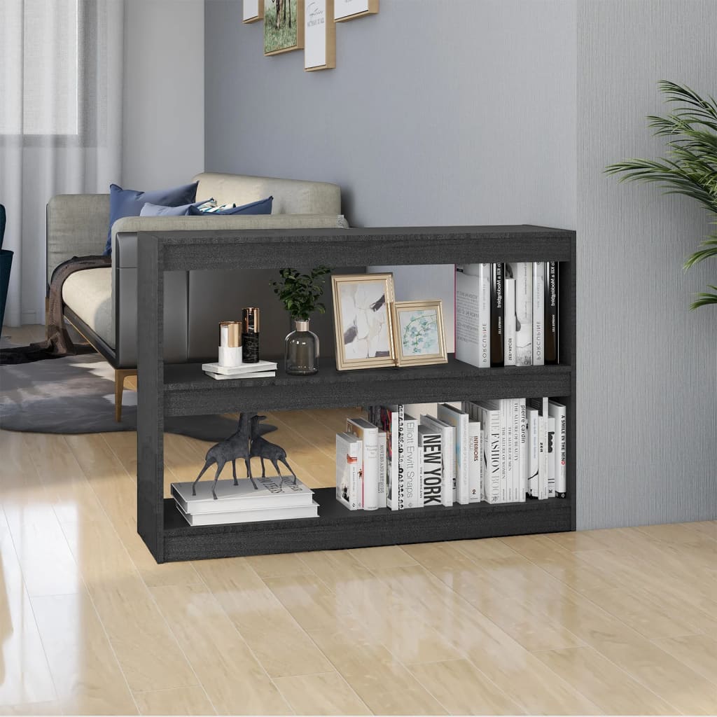 Bibliothèque/Séparateur de pièce Gris 100x30x71,5 cm Pin massif - XIOS