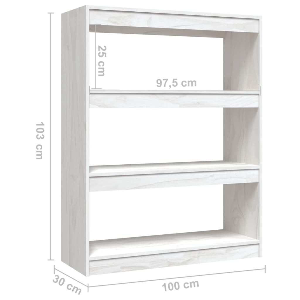 Bibliothèque/Séparateur de pièce Blanc 100x30x103 cm Pin massif - XIOS
