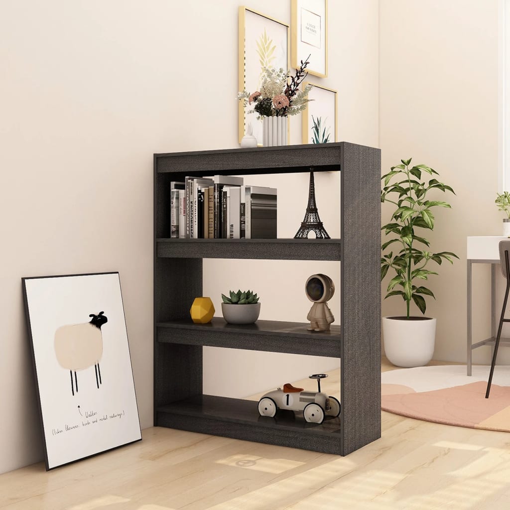 Bibliothèque/Séparateur de pièce Gris 100x30x103 cm Pin massif - XIOS