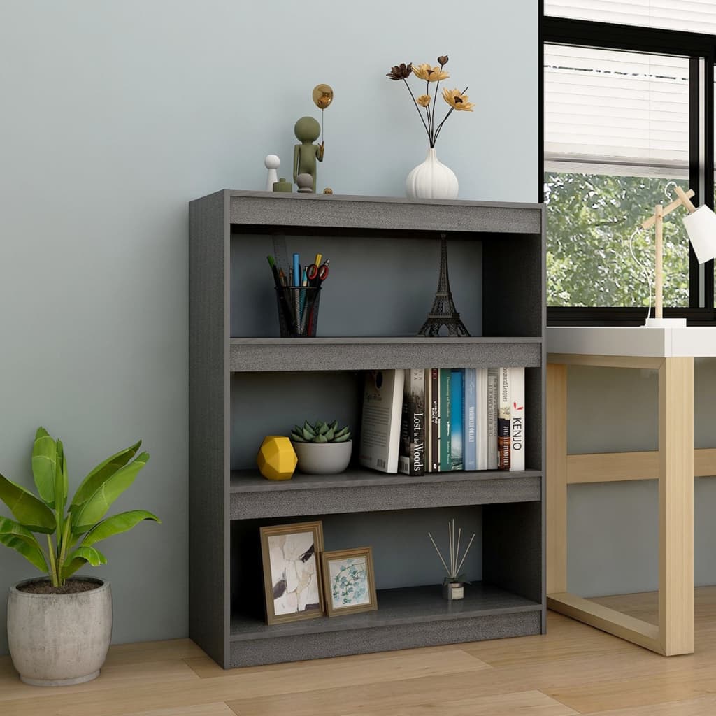 Bibliothèque/Séparateur de pièce Gris 100x30x103 cm Pin massif - XIOS