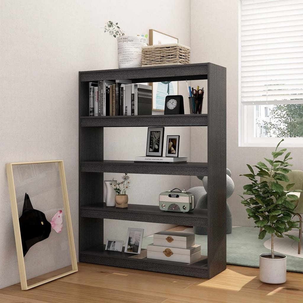 Bibliothèque/Séparateur de pièce Gris 100x30x135,5cm Pin massif - XIOS