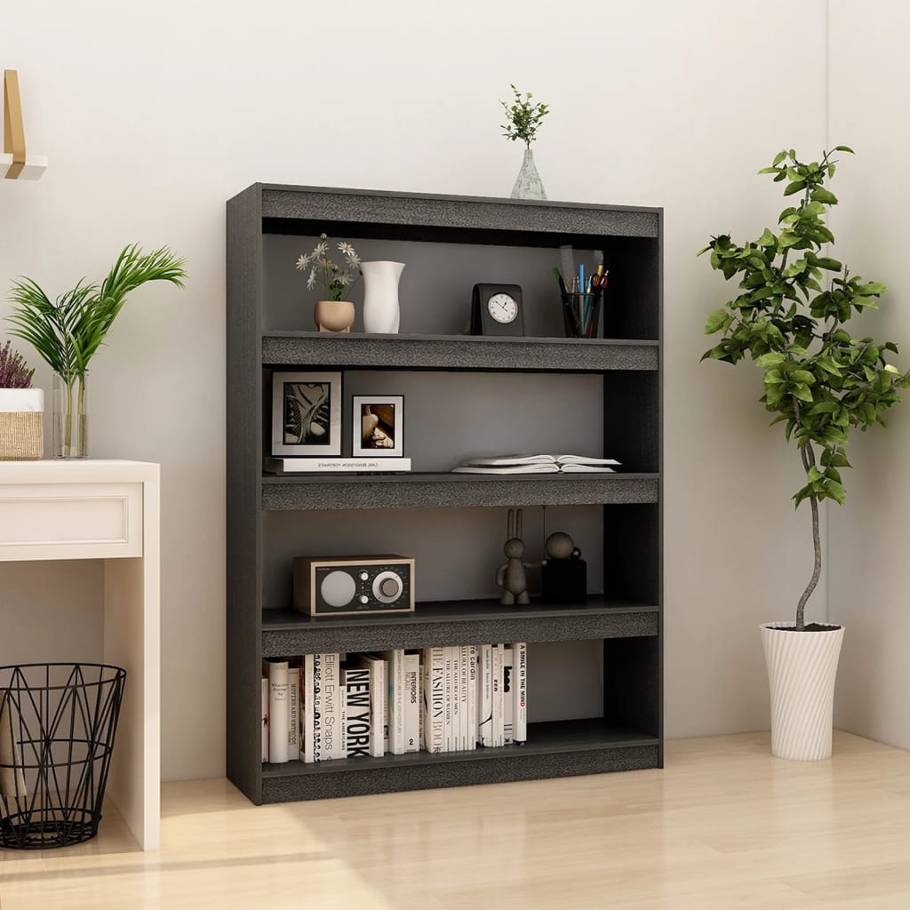 Bibliothèque/Séparateur de pièce Gris 100x30x135,5cm Pin massif - XIOS