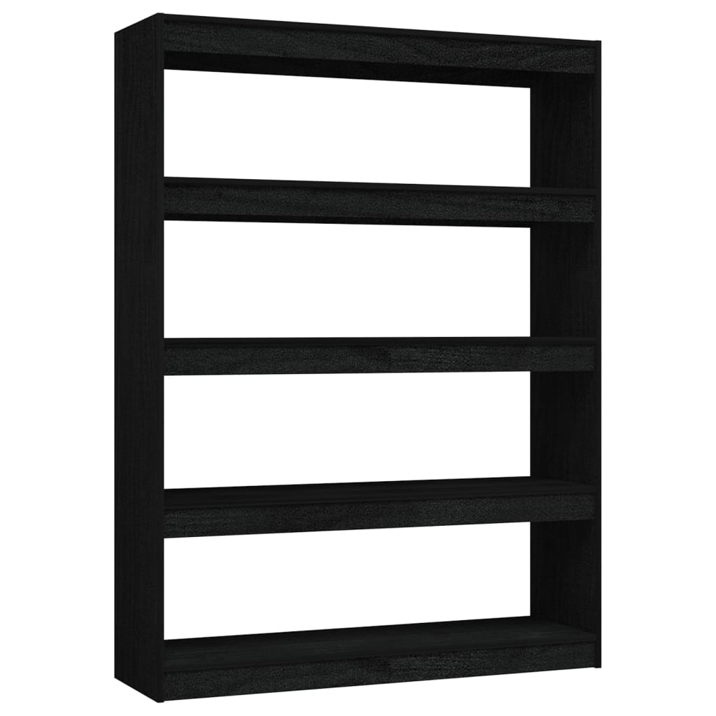 Bibliothèque/Séparateur de pièce Noir 100x30x135,5cm Pin massif - XIOS