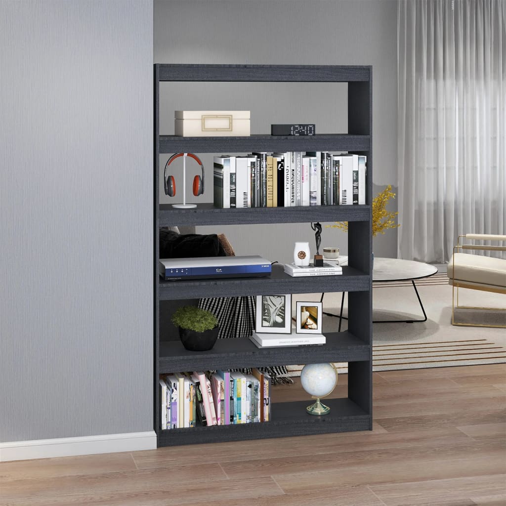 Bibliothèque/Séparateur de pièce Gris 100x30x167,5cm Pin massif - XIOS