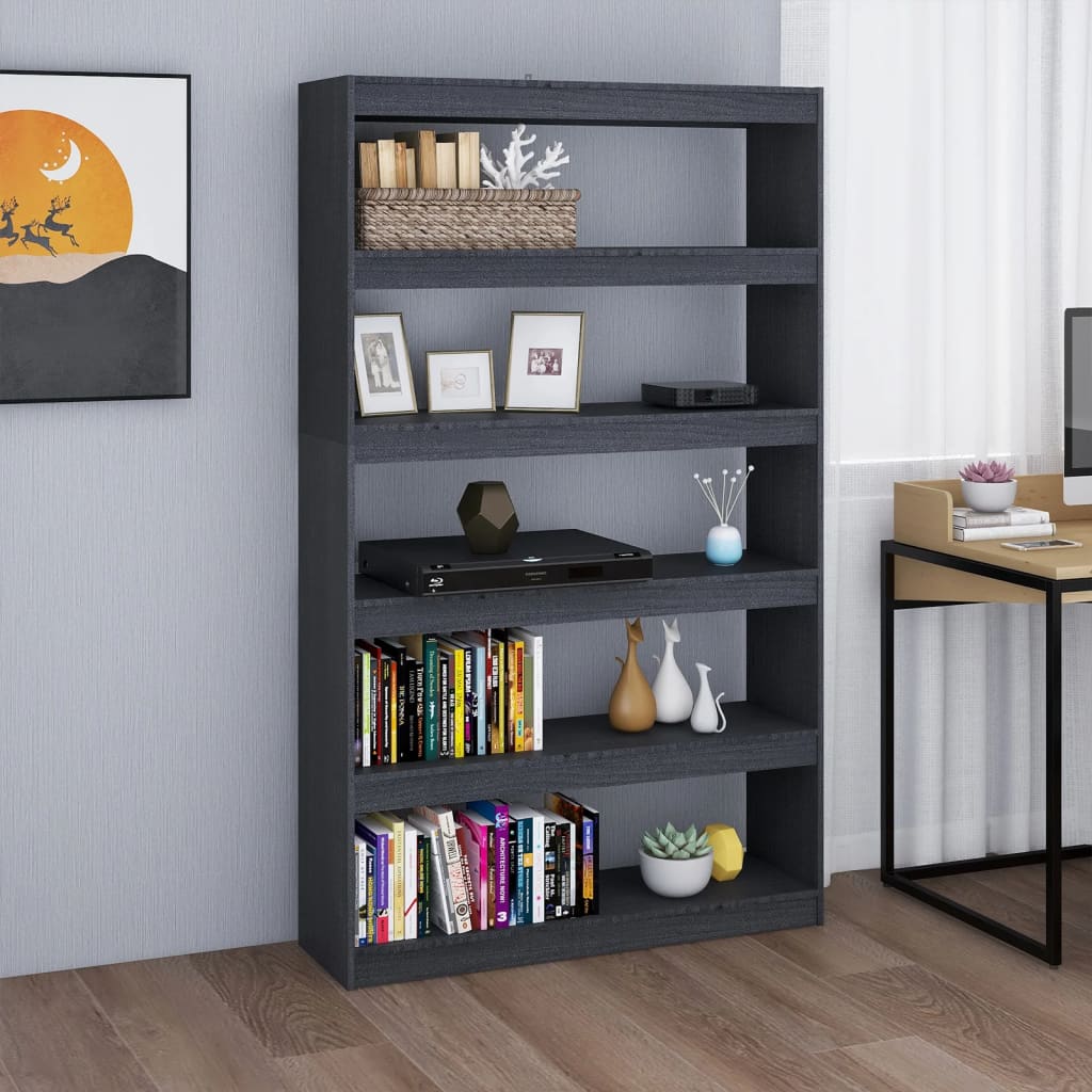 Bibliothèque/Séparateur de pièce Gris 100x30x167,5cm Pin massif - XIOS