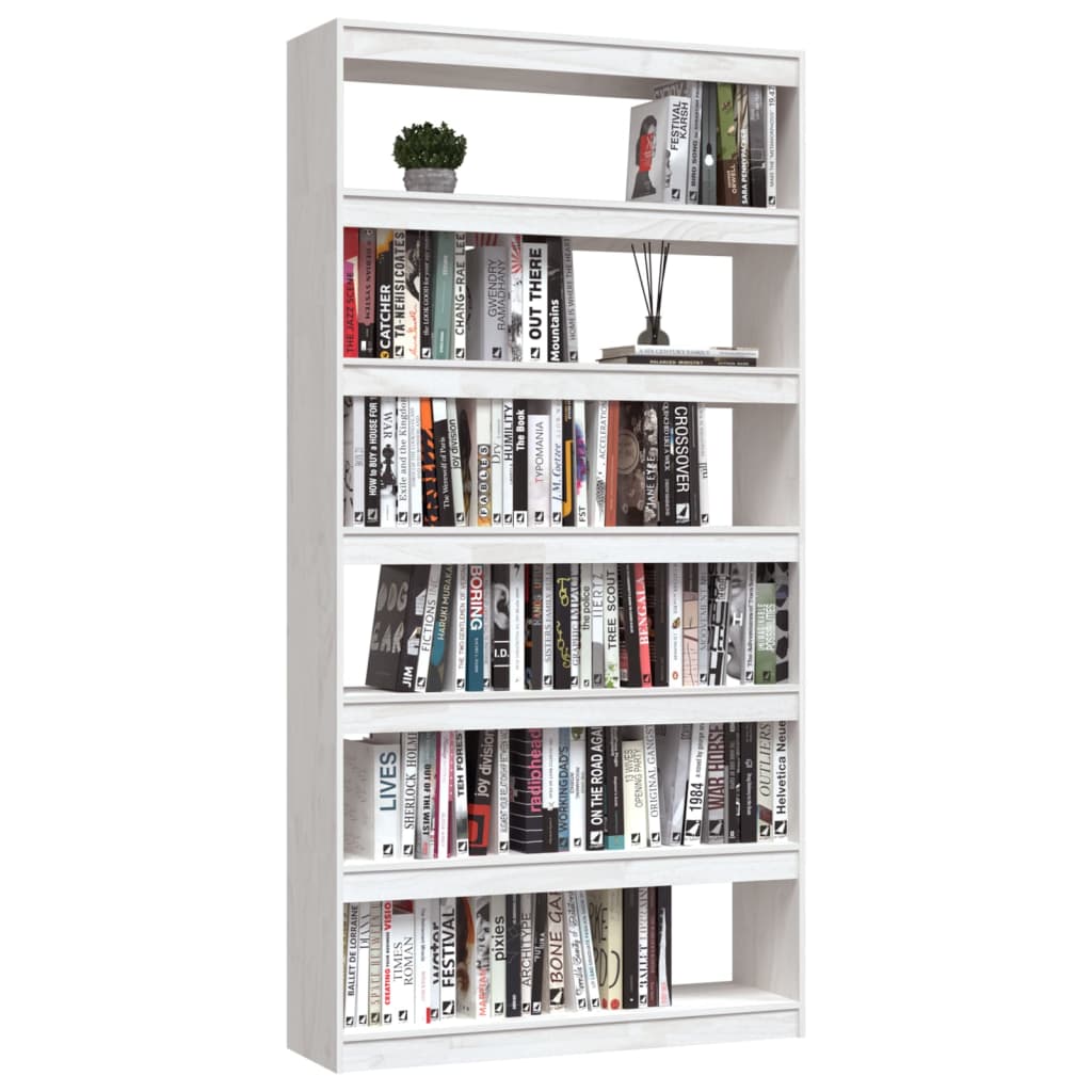 Bibliothèque/Séparateur de pièce Blanc 100x30x200 cm Pin massif - XIOS