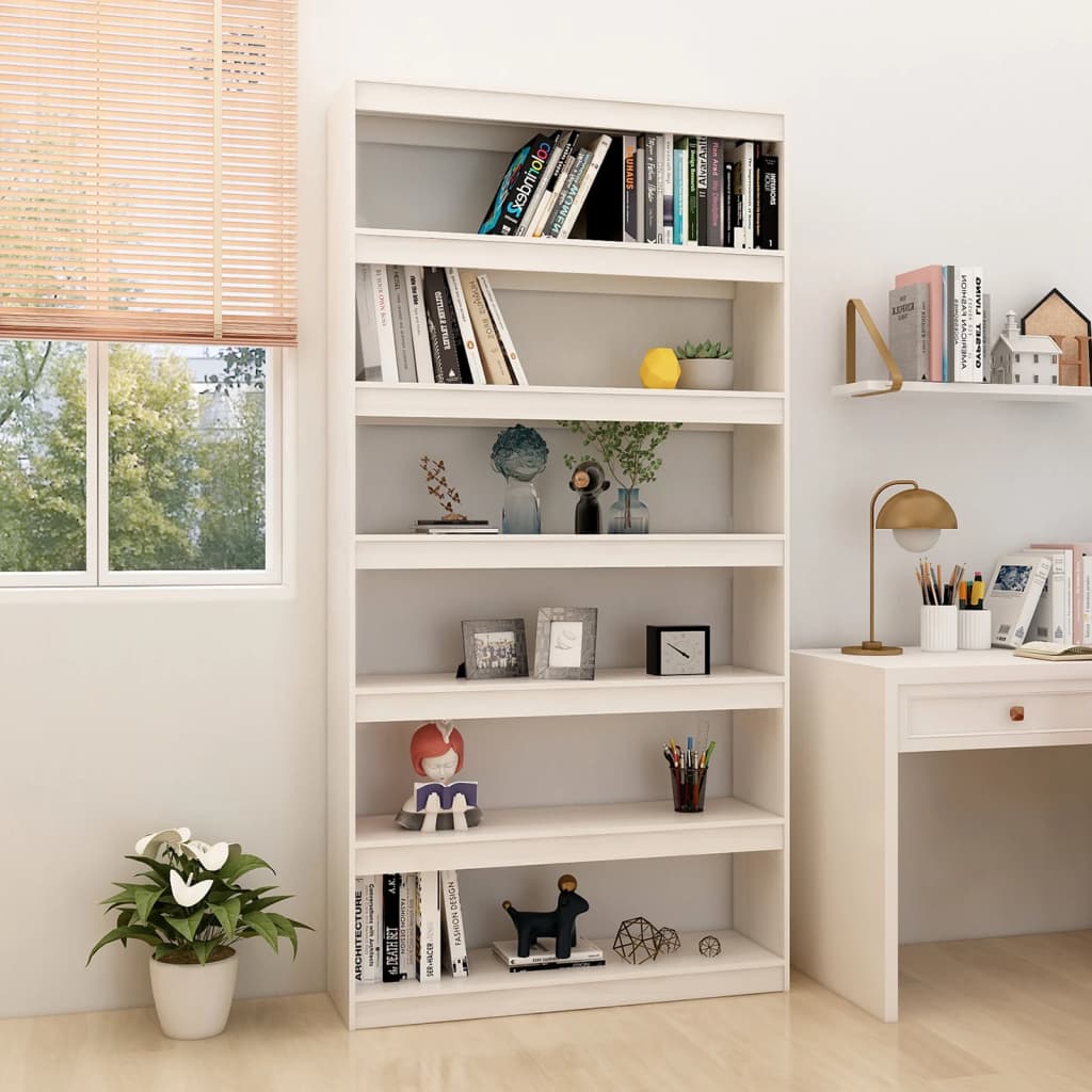 Bibliothèque/Séparateur de pièce Blanc 100x30x200 cm Pin massif - XIOS