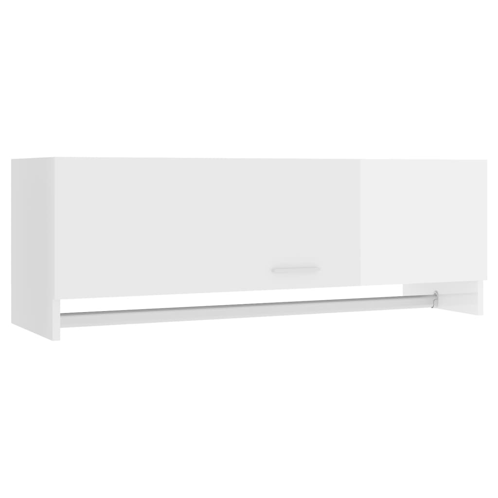 Garde-robe blanc brillant 100x32,5x35 cm bois d'ingénierie - XIOS