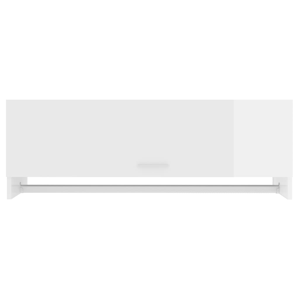 Garde-robe blanc brillant 100x32,5x35 cm bois d'ingénierie - XIOS