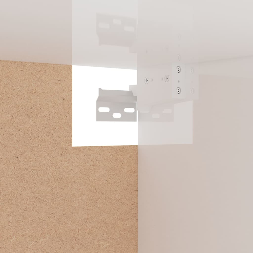 Garde-robe blanc brillant 100x32,5x35 cm bois d'ingénierie - XIOS