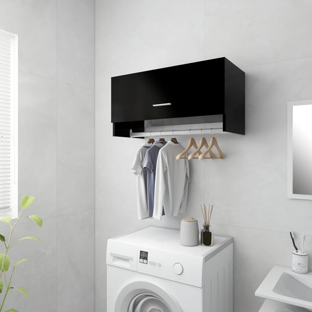 Garde-robe noir 70x32,5x35 cm bois d'ingénierie - XIOS