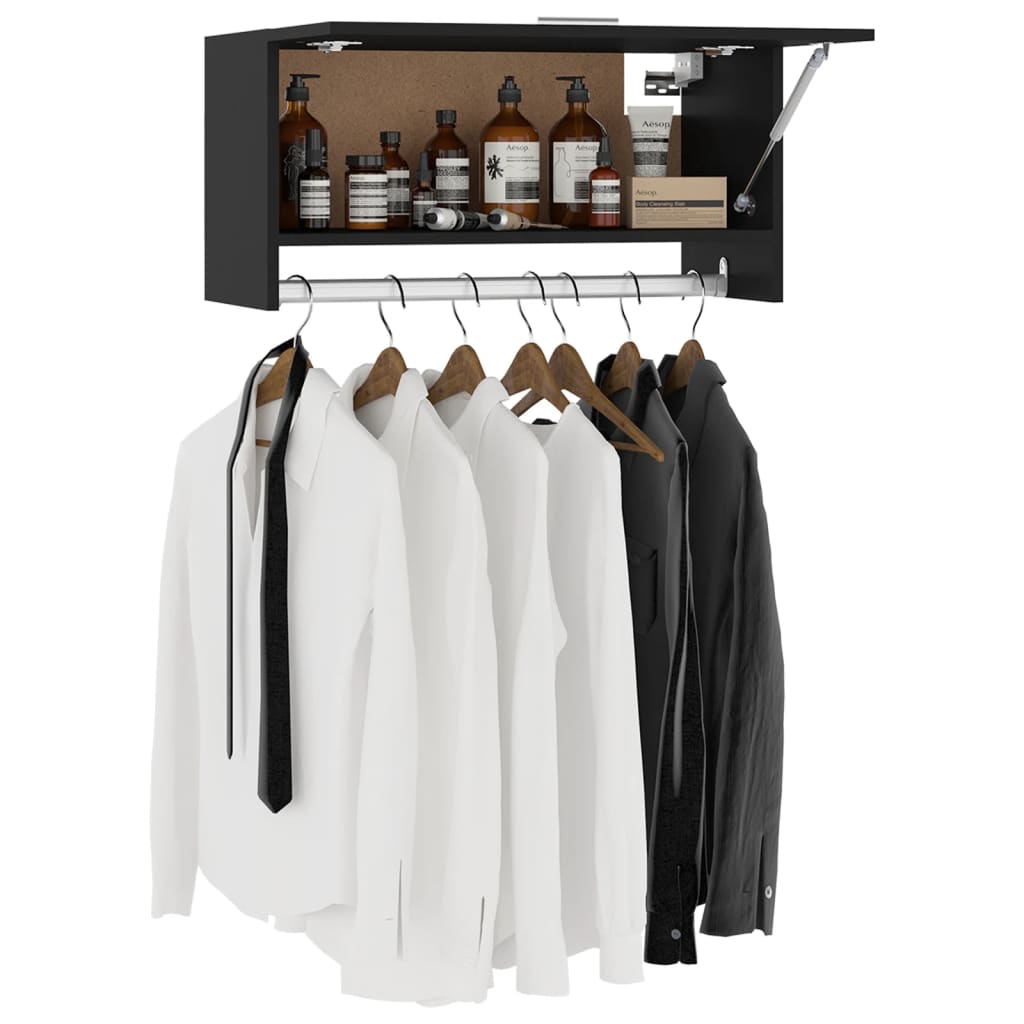 Garde-robe noir 70x32,5x35 cm bois d'ingénierie - XIOS
