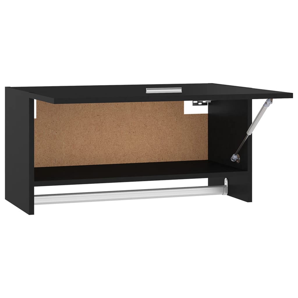 Garde-robe noir 70x32,5x35 cm bois d'ingénierie - XIOS