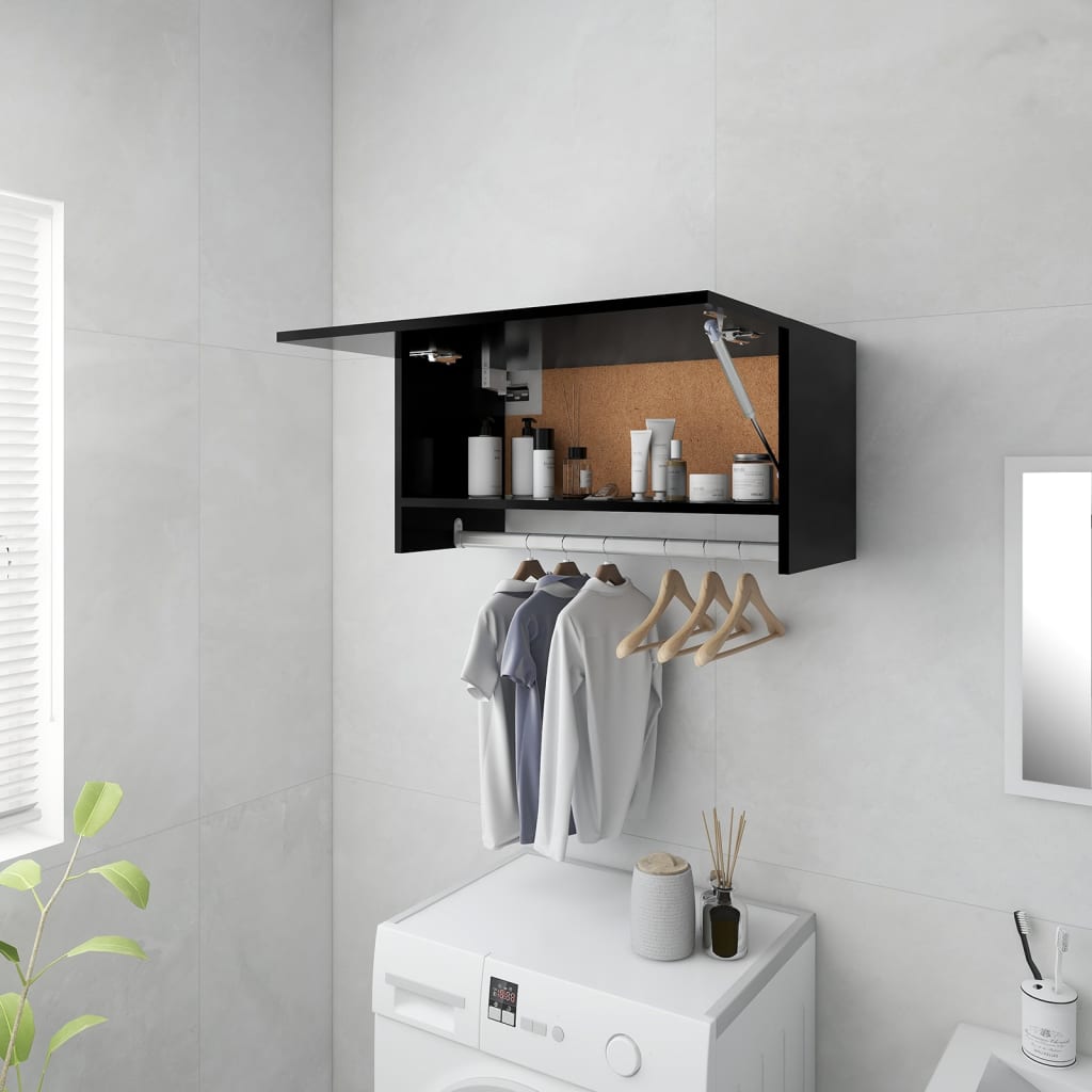 Garde-robe noir 70x32,5x35 cm bois d'ingénierie - XIOS
