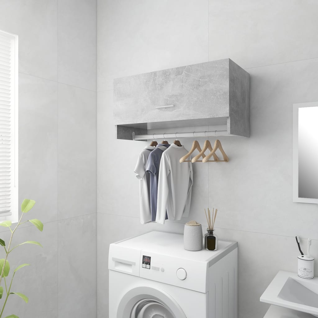 Garde-robe gris béton 70x32,5x35 cm bois d'ingénierie - XIOS