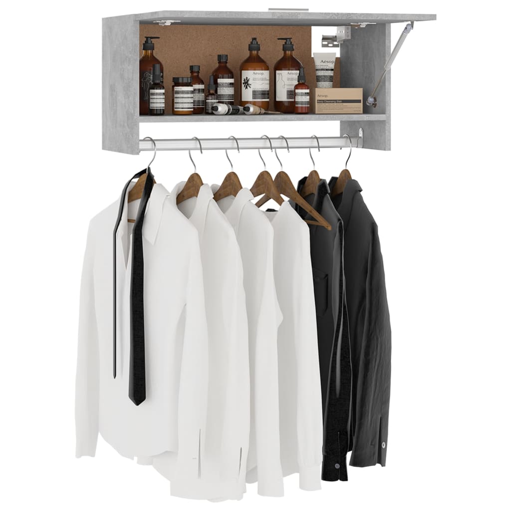 Garde-robe gris béton 70x32,5x35 cm bois d'ingénierie - XIOS