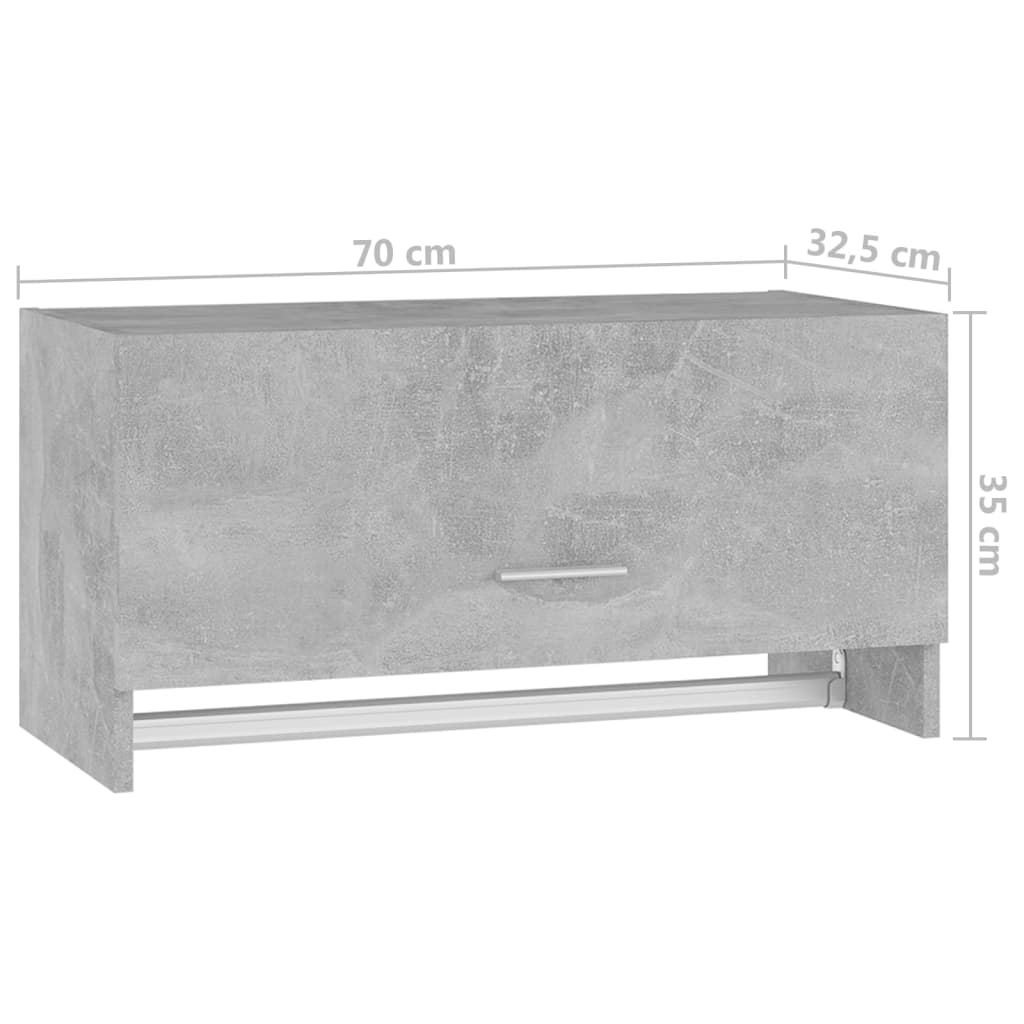 Garde-robe gris béton 70x32,5x35 cm bois d'ingénierie - XIOS