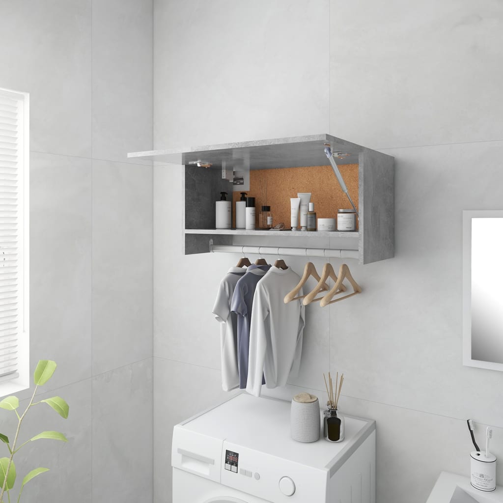 Garde-robe gris béton 70x32,5x35 cm bois d'ingénierie - XIOS