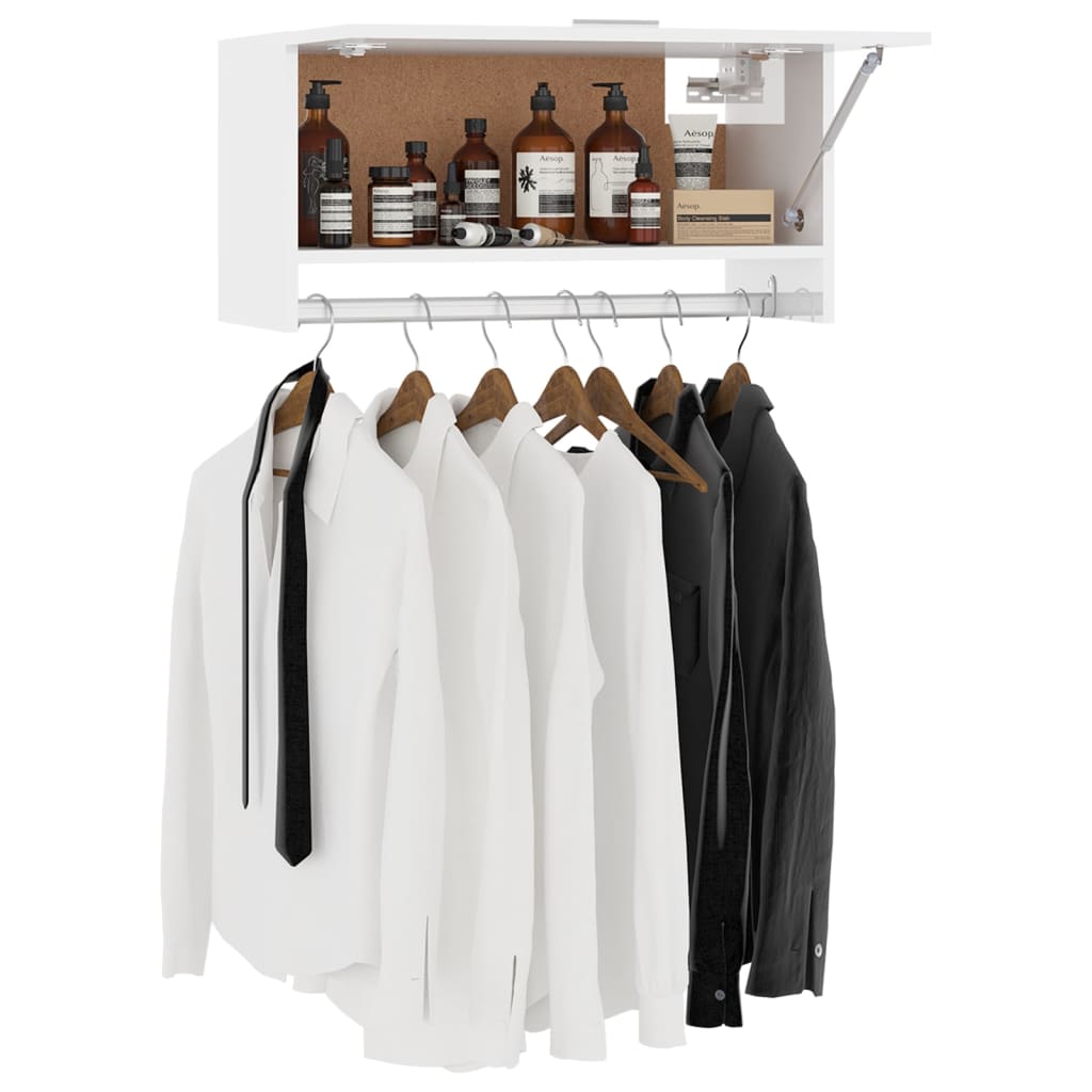 Garde-robe blanc brillant 70x32,5x35 cm bois d'ingénierie - XIOS