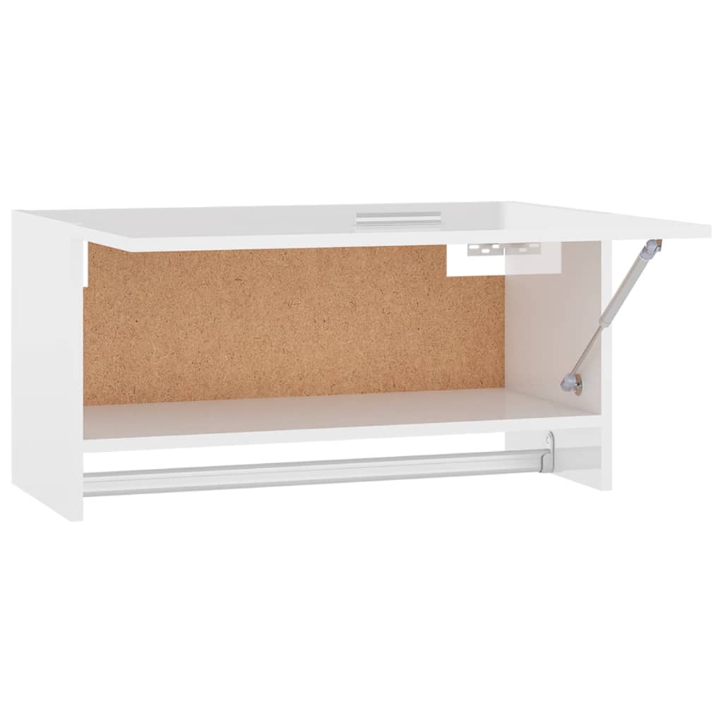 Garde-robe blanc brillant 70x32,5x35 cm bois d'ingénierie - XIOS