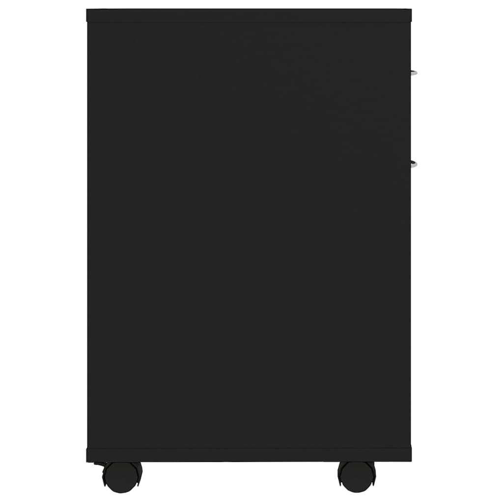 Armoire à roulettes Noir 45x38x54 cm Bois d’ingénierie