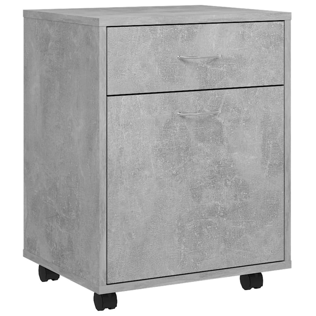 Armoire à roulettes Gris béton 45x38x54 cm Bois d’ingénierie