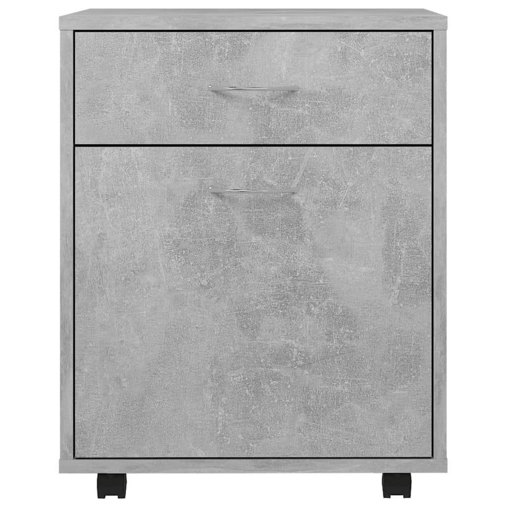 Armoire à roulettes Gris béton 45x38x54 cm Bois d’ingénierie