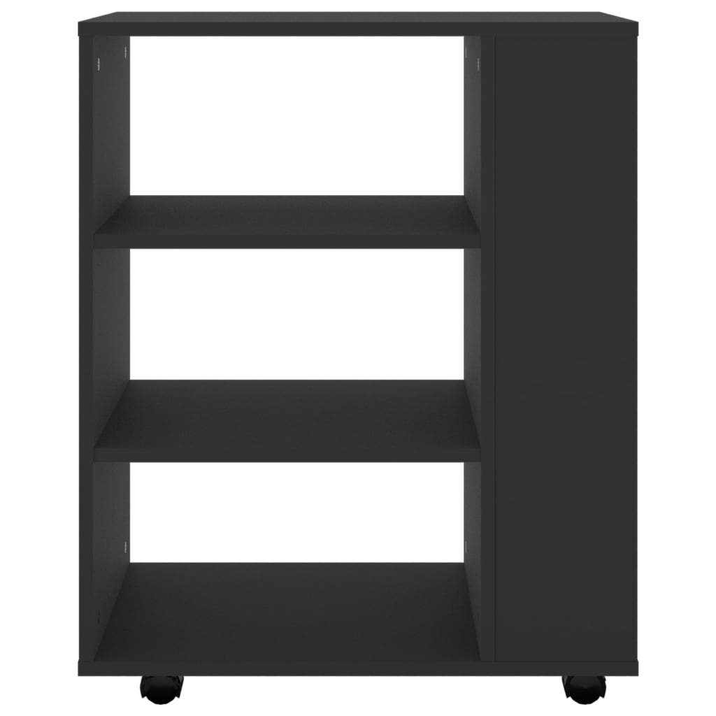 Armoire à roulettes Noir 60x35x75 cm Bois d’ingénierie
