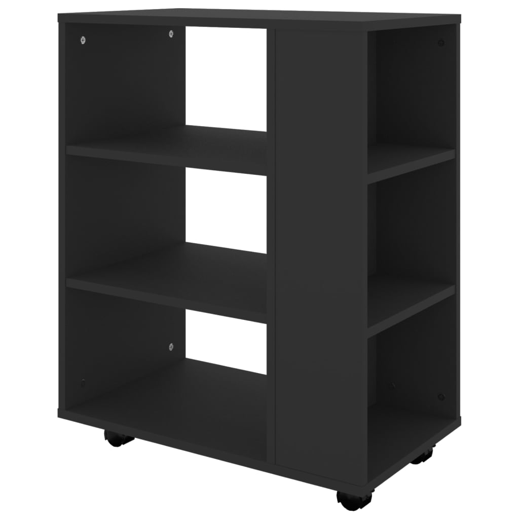 Armoire à roulettes Noir 60x35x75 cm Bois d’ingénierie