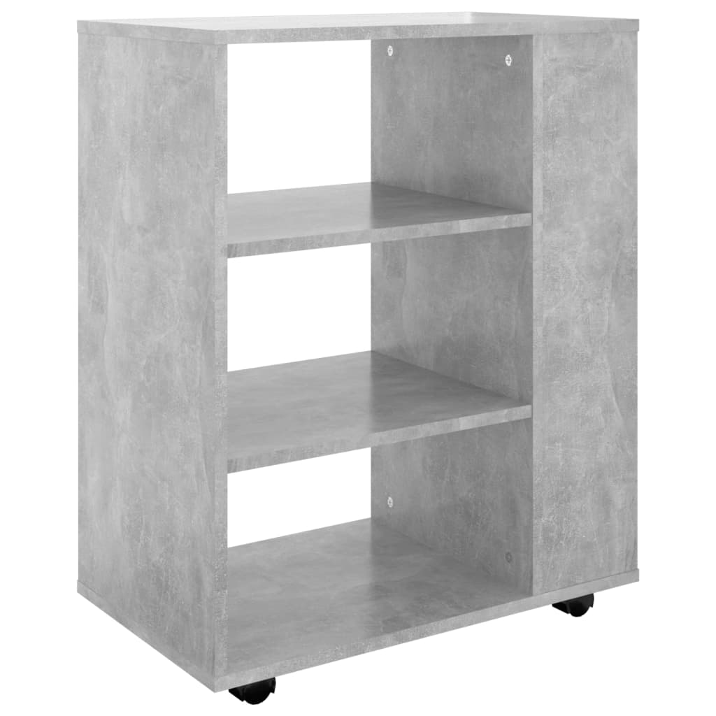 Armoire à roulettes Gris béton 60x35x75 cm Bois d’ingénierie