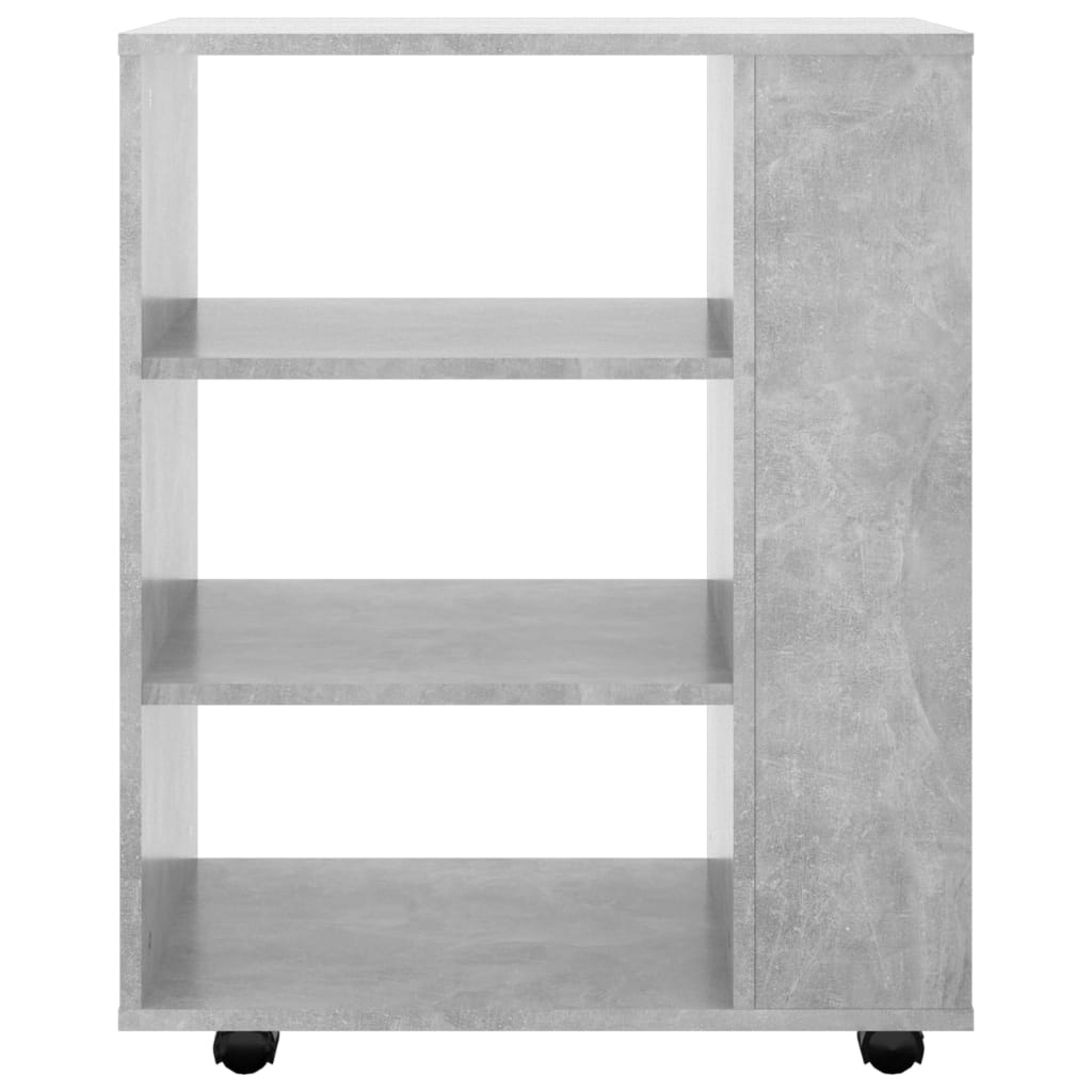 Armoire à roulettes Gris béton 60x35x75 cm Bois d’ingénierie