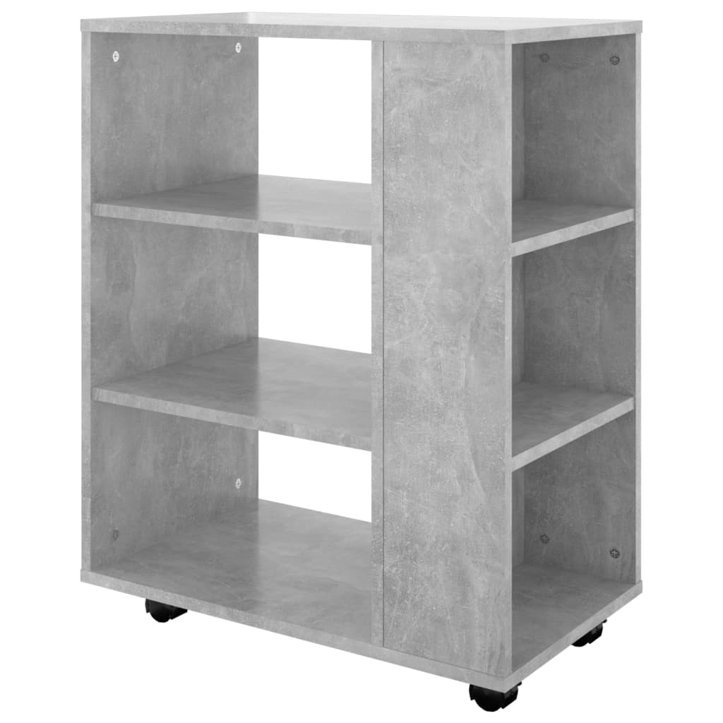 Armoire à roulettes Gris béton 60x35x75 cm Bois d’ingénierie