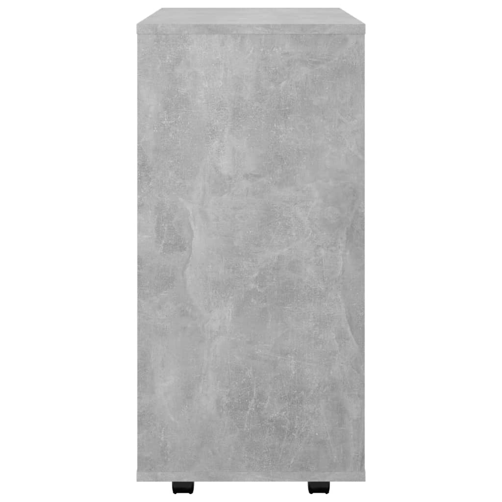 Armoire à roulettes Gris béton 60x35x75 cm Bois d’ingénierie