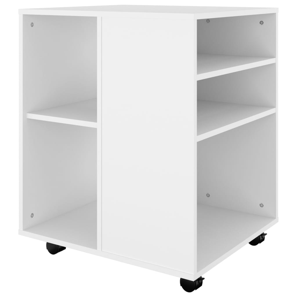 Armoire à roulettes Blanc 60x53x72 cm Bois d’ingénierie