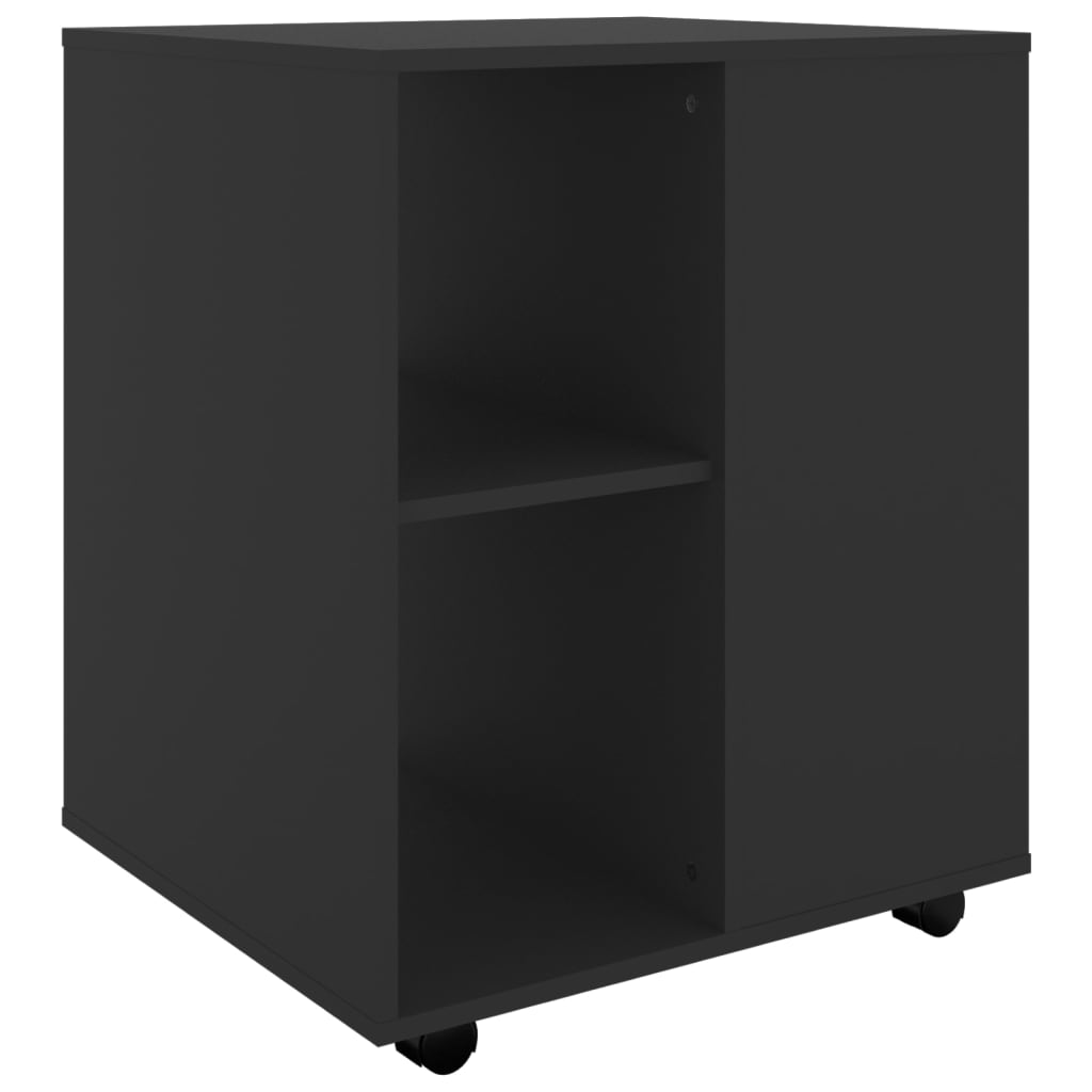 Armoire à roulettes Noir 60x53x72 cm Bois d’ingénierie